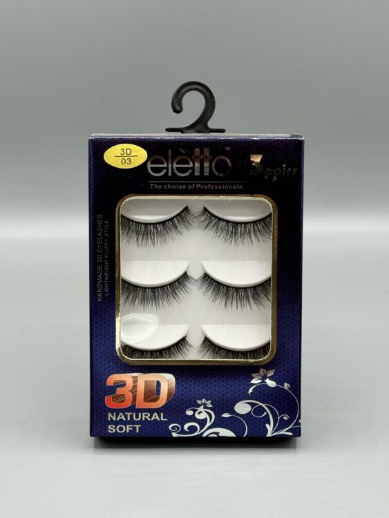 مژه 3 جفتی 3D برند03 elleto
