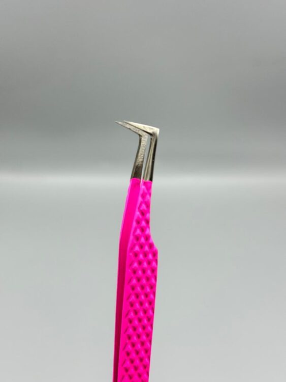 پنس دست ساز اکستنشن شیاردار صورتی (90 درجه قائم)