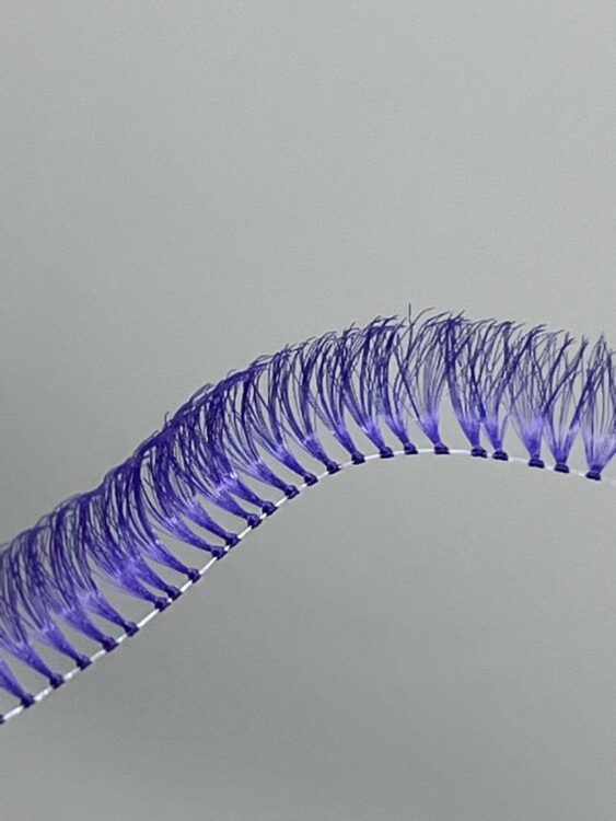 مژه ریسه ای گره ای ساده بنفش