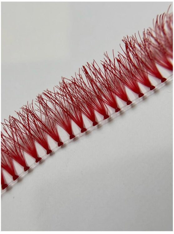 مژه ریسه ای گره ای ساده قرمز