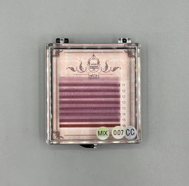 پالت   CC -0.07  اکستنشن رنگی سایزبندی میکس برند لش اکستنشن (LASH EXTION / صورتی)