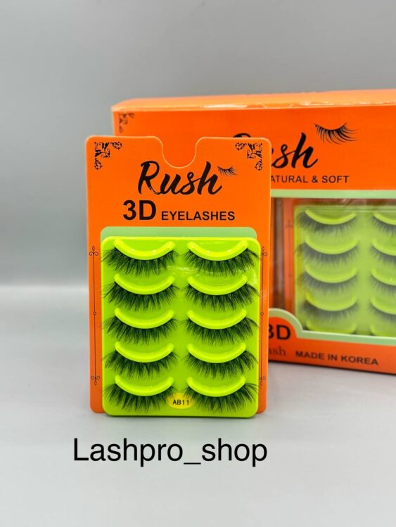 مژه 5 جفتی (مژه مصنوعی ) برند راش RUSH  کد AB11