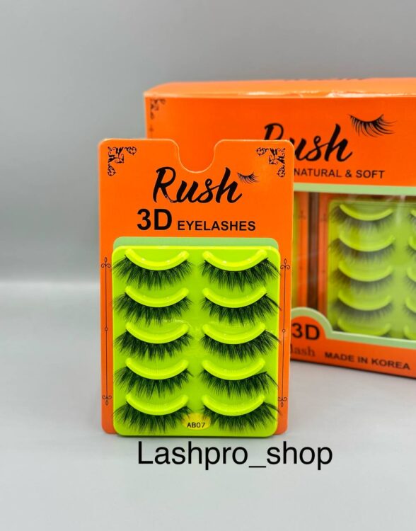 مژه 5 جفتی (مژه مصنوعی )برند راش Rush  کد Ab07