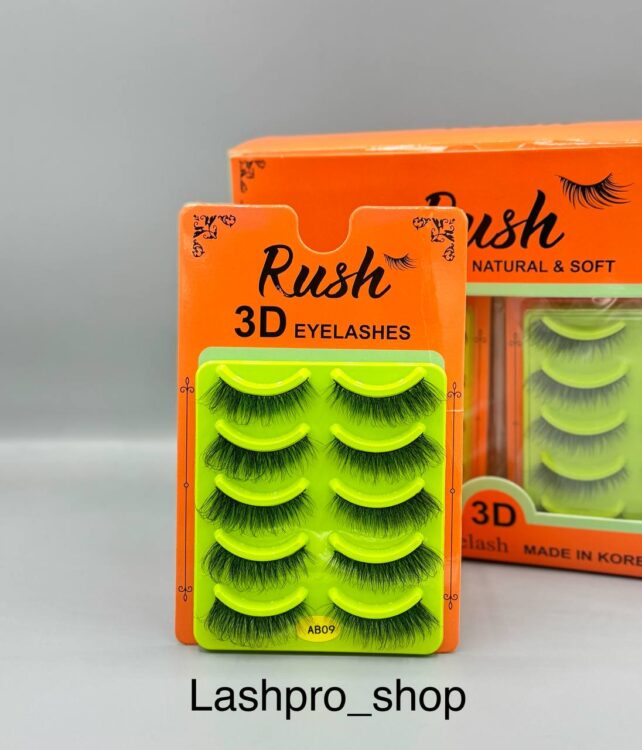 مژه 5 جفتی (مژه مصنوعی ) برند راش Rush کد Ab09