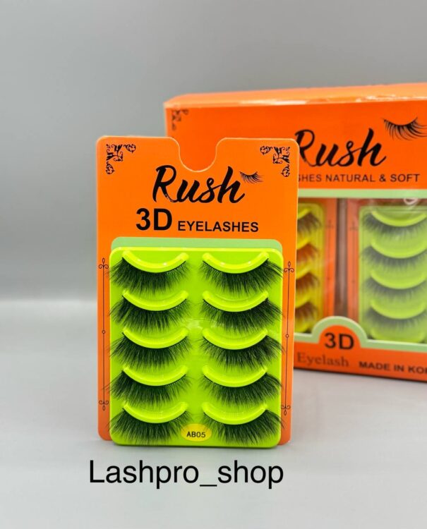 مژه 5 جفتی (مژه مصنوعی )برند راش Rush کد Ab05