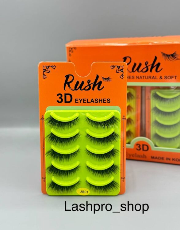 مژه 5 جفتی (مژه مصنوعی ) برند راش Rush کد ab01