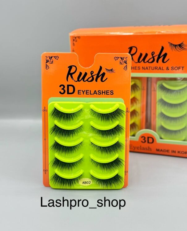 مژه 5 جفتی (مژه مصنوعی ) برند راش Rush کد Ab02