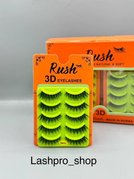 مژه 5 جفتی (مژه مصنوعی ) برند راش  Rush کد Ab06