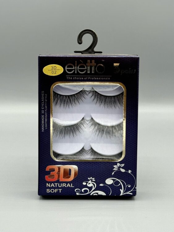 مژه 3 جفتی 3D برند elleto 02