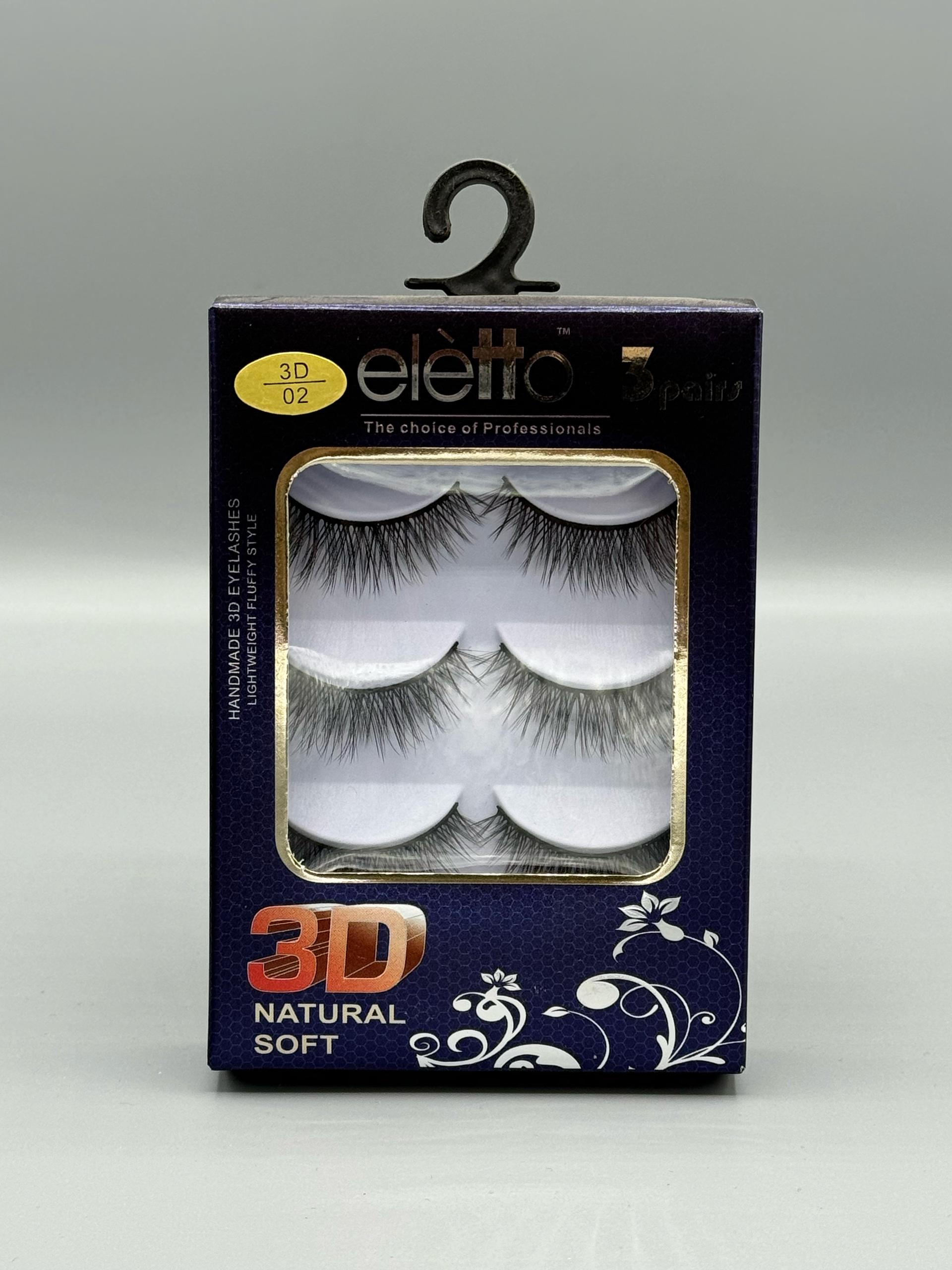 مژه 3 جفتی 3D برند elleto 02