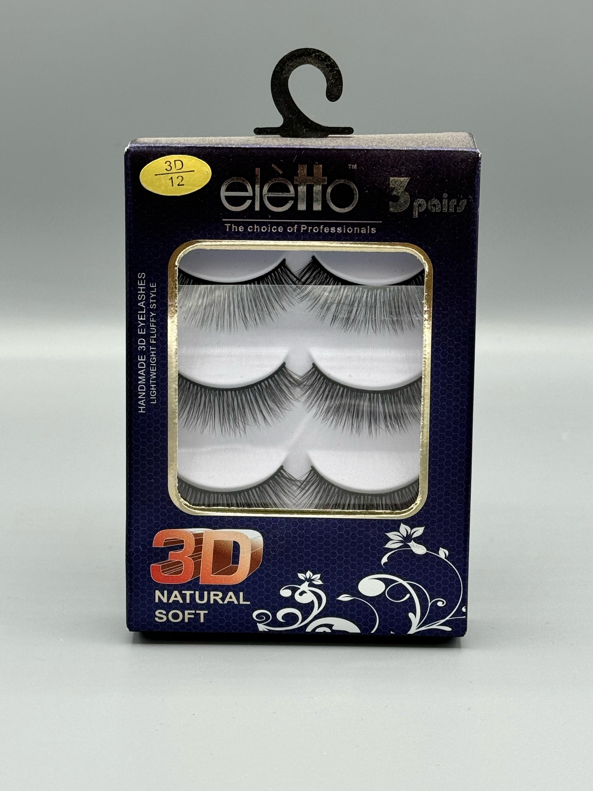 مژه 3 جفتی 3D برند eletto 12