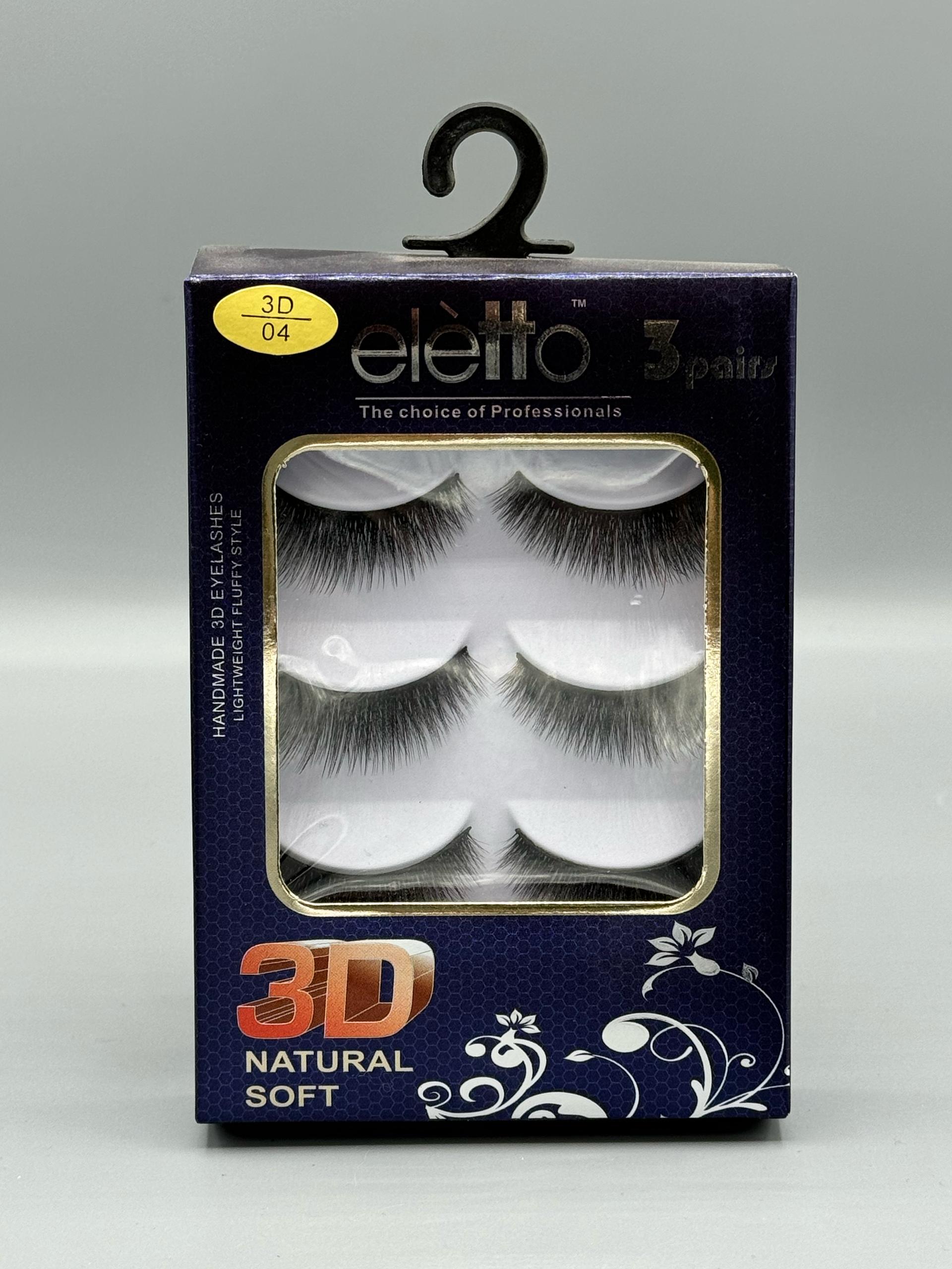 مژه 3 جفتی 3D برند eletto 04