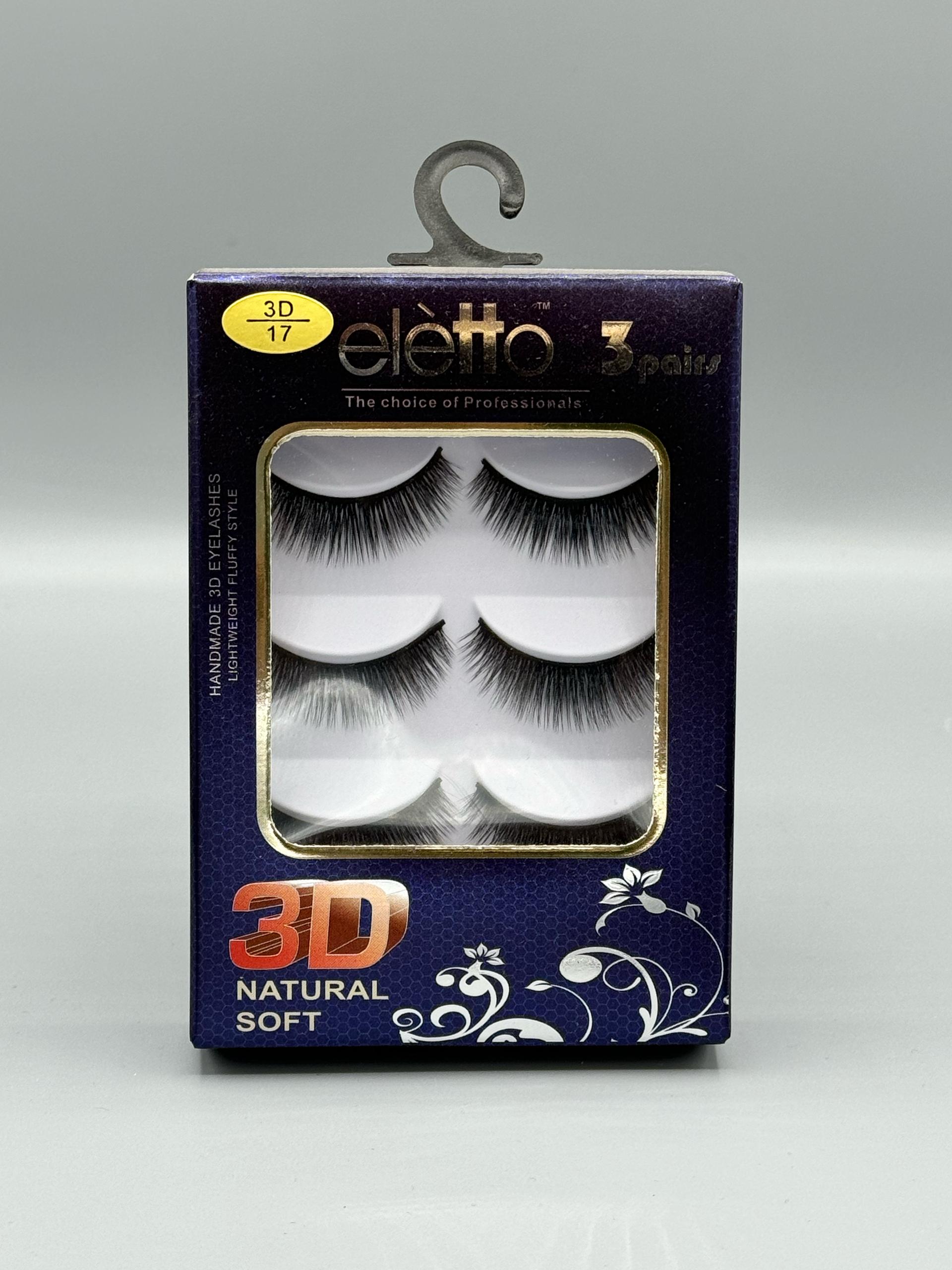 مژه 3 جفتی 3D برند elleto 17