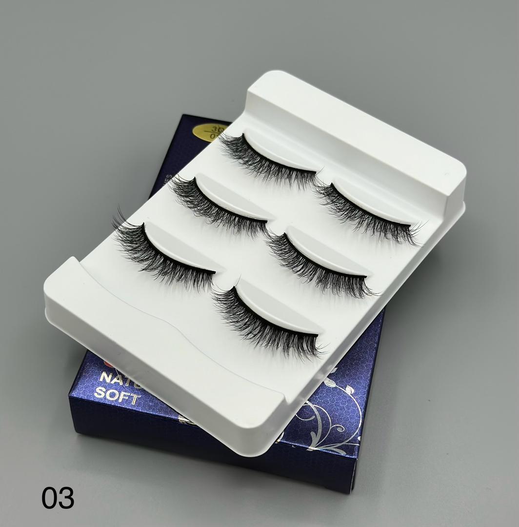 مژه 3 جفتی 3D برند03 elleto