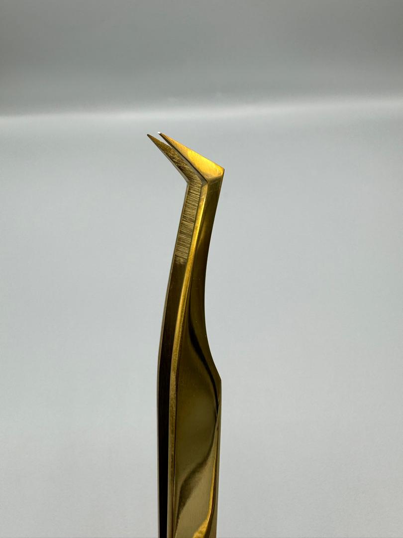 پنس دست ساز اکستنشن استیل طلایی (45درجه)