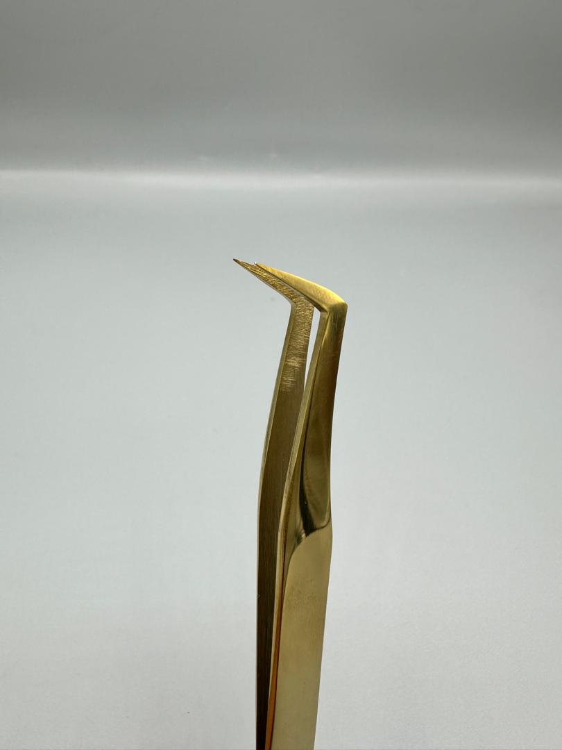 پنس دست ساز اکستنشن استیل طلایی (60درجه)