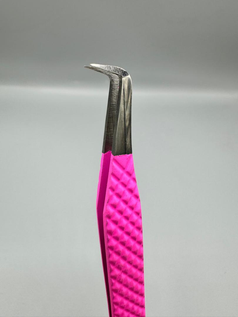 پنس دست ساز اکستنشن شیاردار صورتی (65درجه)