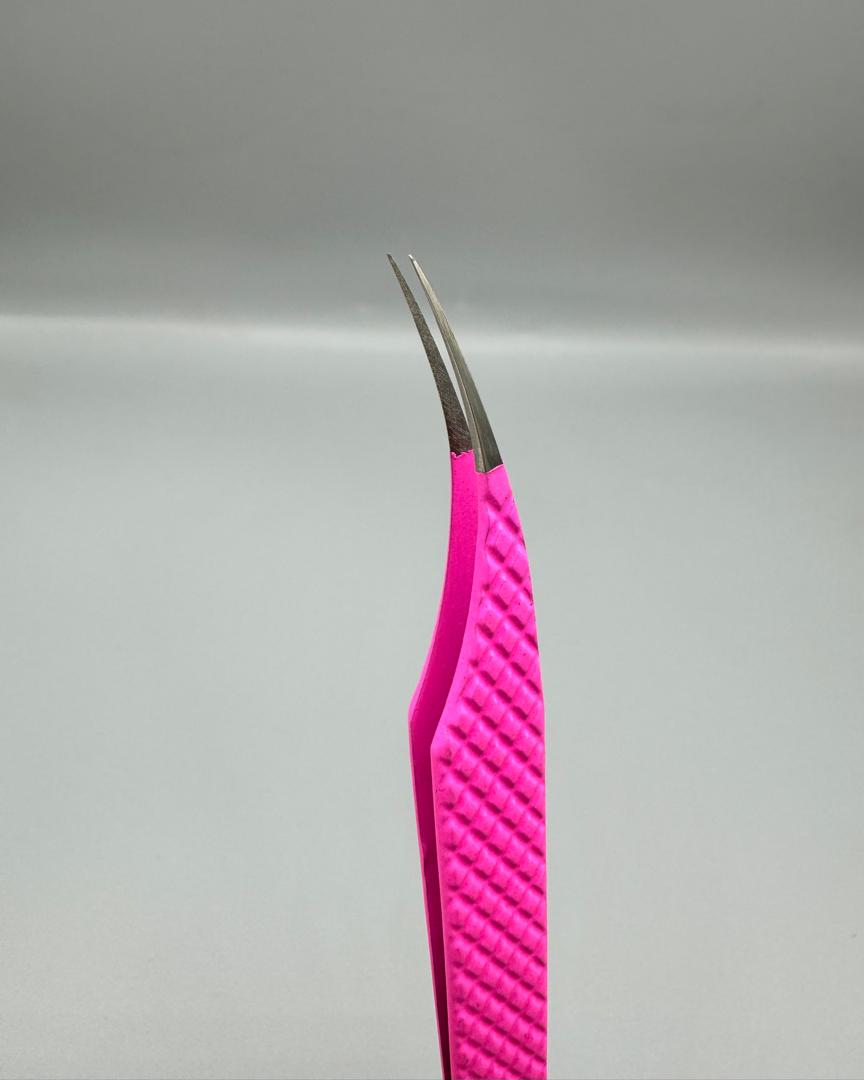 پنس های دست ساز اکستنشن صورتی شیار دار (ایزوله دلفینی)