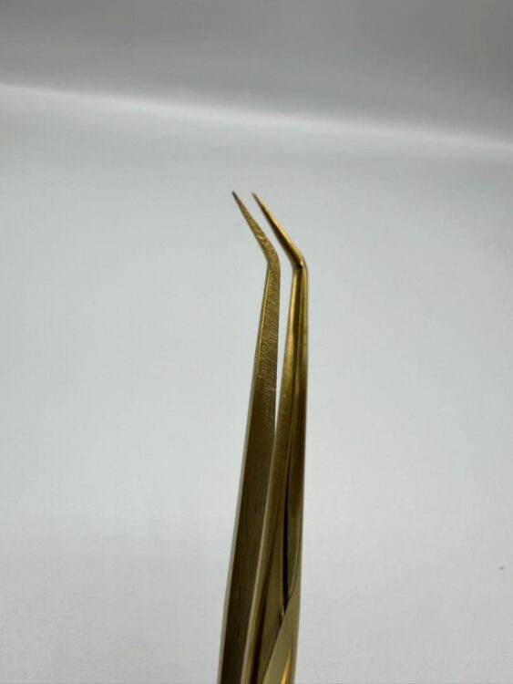 پنس دست ساز اکستشن استیل طلایی (ایزوله میکرو سایز)