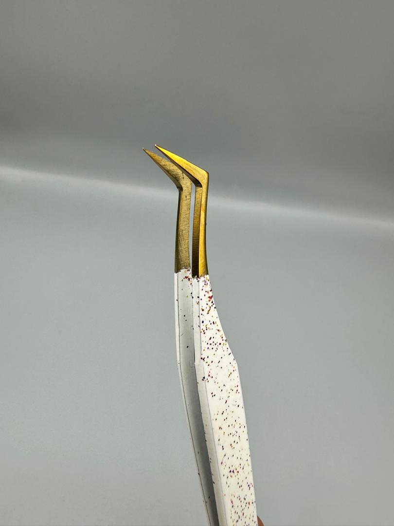 پنس فن سازی اکستنشن دست ساز ( شاینی سفید)